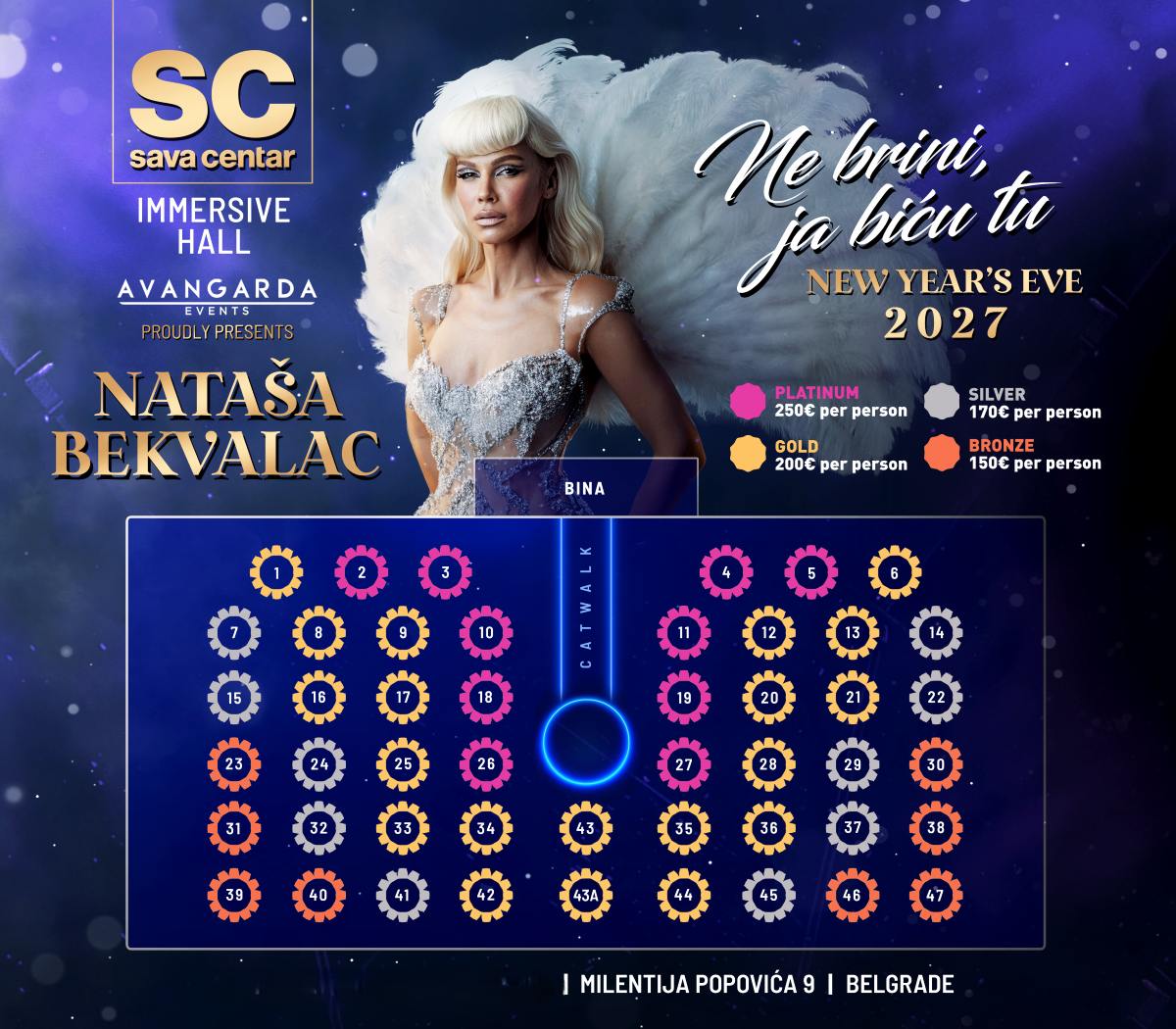 Mapa sedenja - Sava Centar Immersive Hall